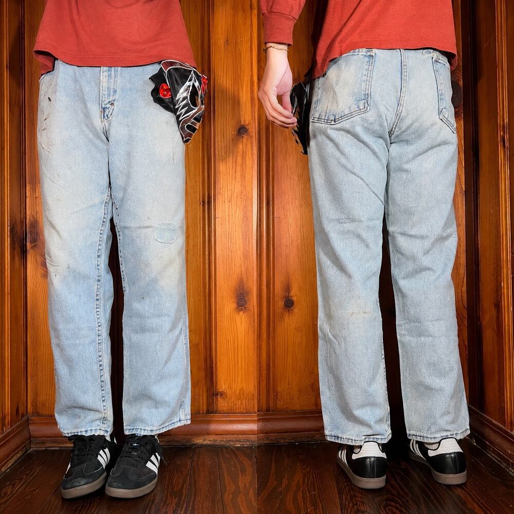 American Vintage 36x30 Grunge Jeans Light Wash Relaxed